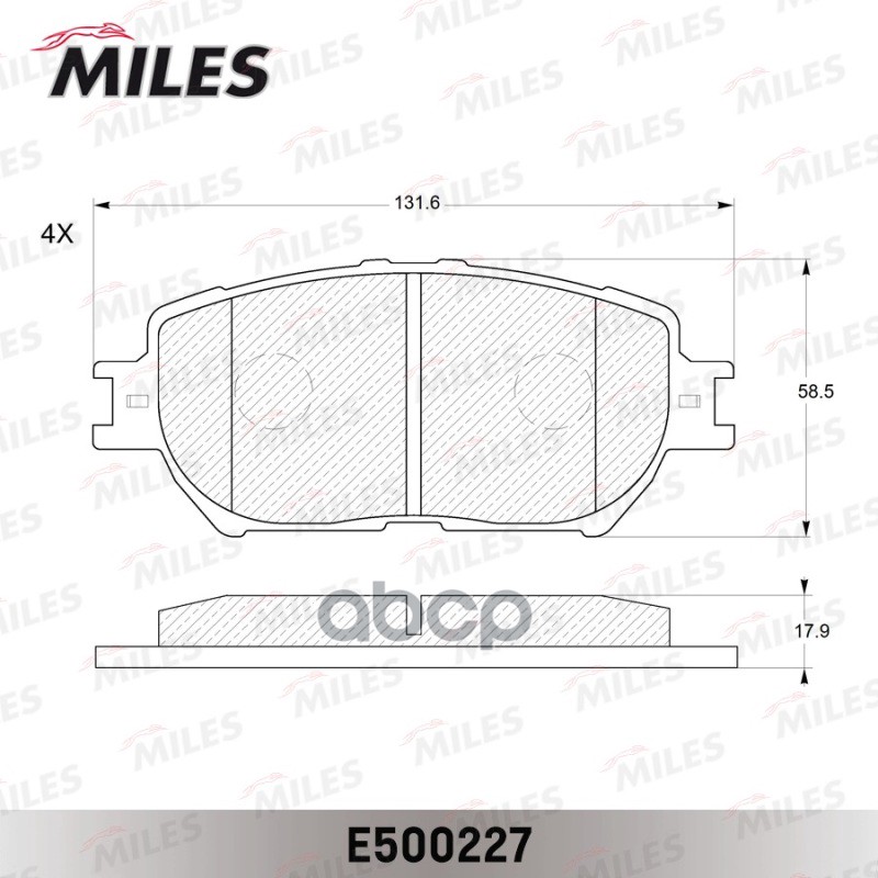 Колодки тормозные передние (Смесь CERAMIC серия PRO) TOYOTA CAMRY (_V30_) 2.4/3.0 0104 (TRW GDB3314) E500227 Miles арт. E500227