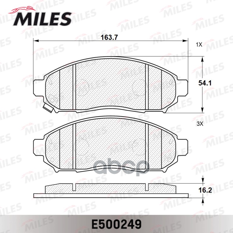 Колодки тормозные передние (Смесь CERAMIC серия PRO) NISSAN NAVARA/PATHFINDER 2.5D 05- (TRW GDB3404) E500249 Miles арт. E500249