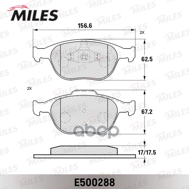 Колодки тормозные FORD TRANSIT/TOURNEO CONNECT 02- передние Ceramic Miles арт. e500288
