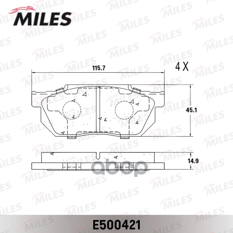 Колодки Тормозные Передние (Без Датчика) (Смесь Ceramic) Honda Civic/Crx/Prelude 83-95 (Trw Gdb358) E500421 Miles арт. E500421