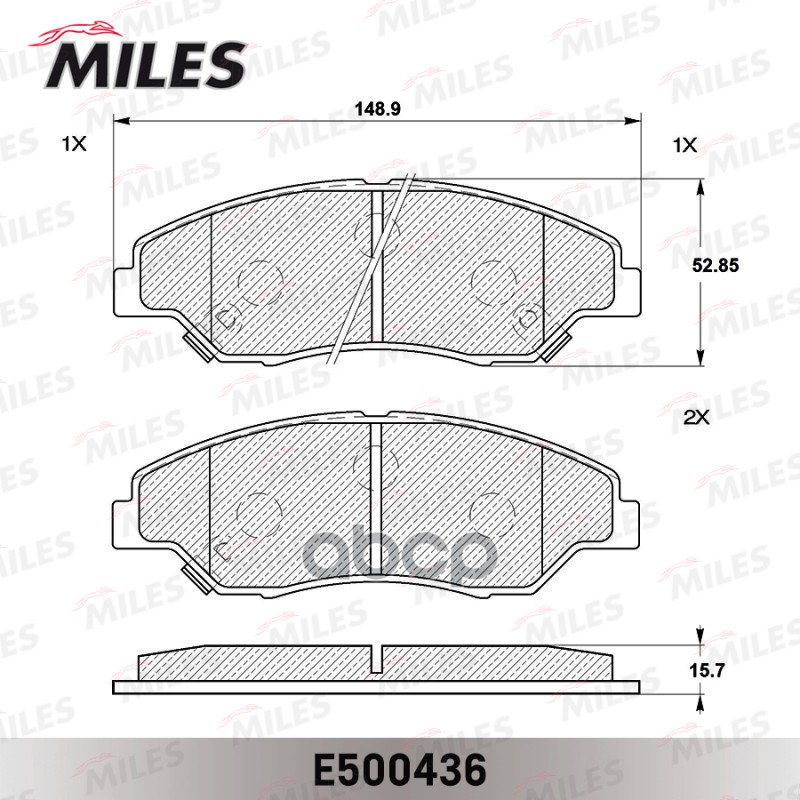 Колодки тормозные передние (Смесь CERAMIC серия PRO) KIA SPORTAGE 2.0 94-03 (TRW GDB3241) E500436 Miles арт. E500436