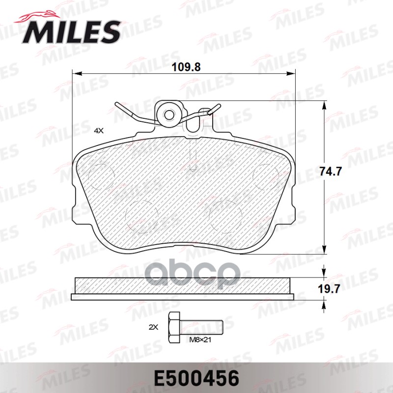 Колодки тормозные MERCEDES W202 93-00 передние Ceramic Miles арт. e500456