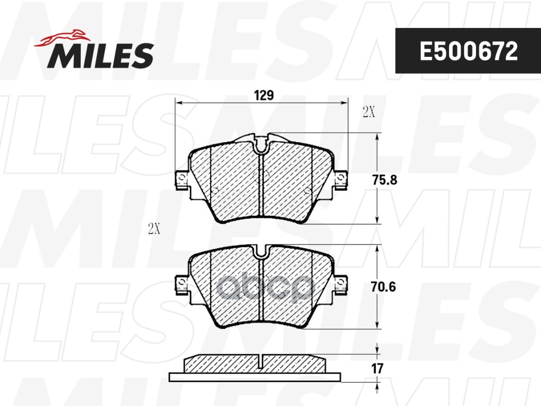 Колодки тормозные передние (Смесь CERAMIC серия PRO) BMW X1 F48/ 2 F45/46 (TRW GDB2098) E500672 Miles арт. E500672