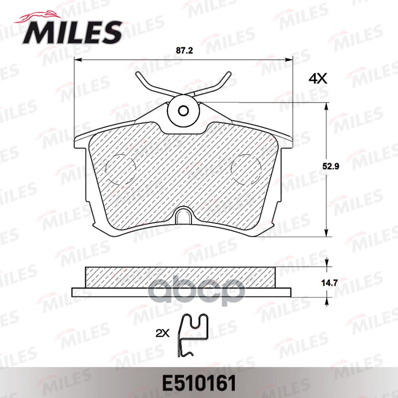 Колодки тормозные задние (Смесь CERAMIC серия PRO) HONDA ACCORD 2.0/2.2/2.4 98 (TRW GDB3190) E510161 Miles арт. E510161