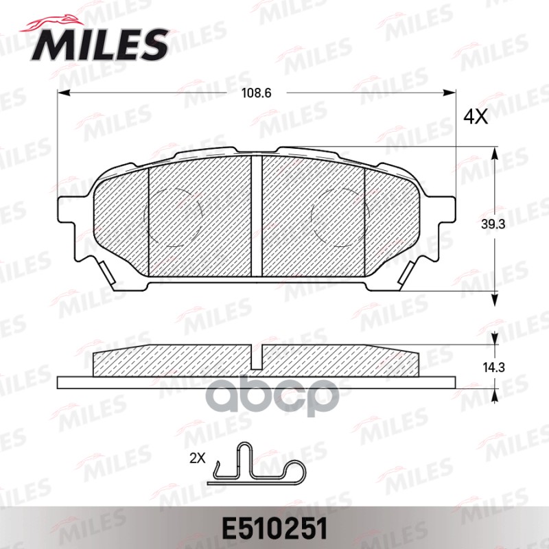 Колодки тормозные SUBARU IMPREZA 2.0 11.02- задние Ceramic Miles арт. e510251