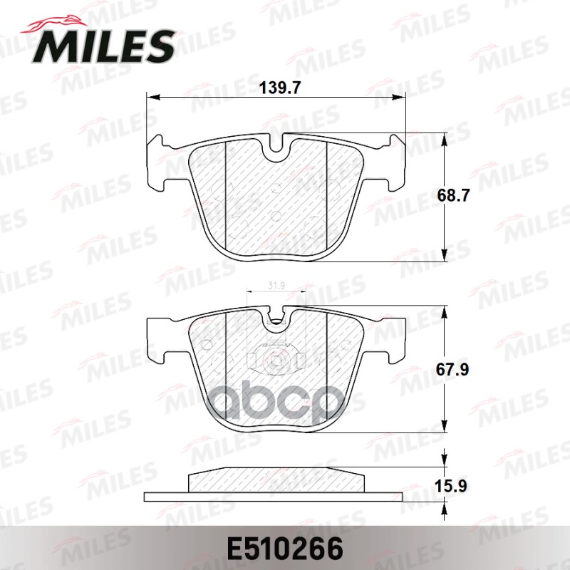 Колодки тормозные задние (Смесь CERAMIC серия PRO) BMW E60/E61/E65/E66/E70/E71 (TRW GDB1502) E510266 Miles арт. E510266