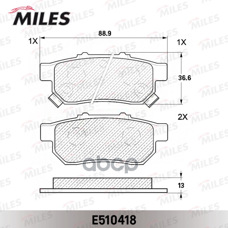 Колодки тормозные задние (Смесь CERAMIC серия PRO) HONDA CIVIC VI 1.6 95-01/JAZZ 1.2/1.4 02- (TRW GDB3174) E510418 Miles арт....