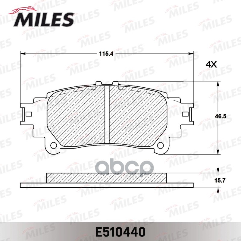 Колодки тормозные задние (Смесь CERAMIC серия PRO) LEXUS RX 350/450h 09- (TRW GDB4174) E510440 Miles арт. E510440