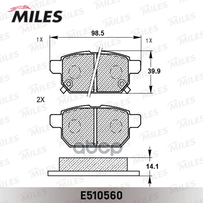 Колодки тормозные задние (Смесь CERAMIC серия PRO) SUZUKI SWIFT 10- (TRW GDB3529) E510560 Miles арт. E510560