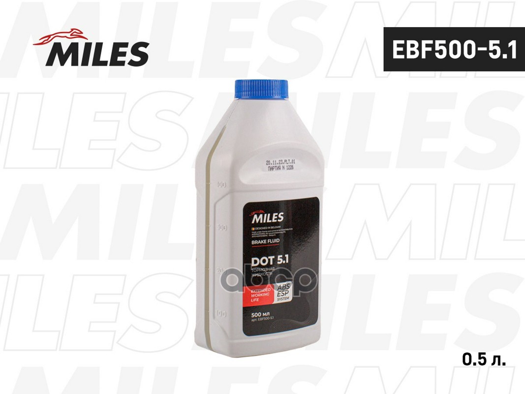 Жидкость тормозная Miles DOT 5.1  500мл. Miles арт. ebf500-5.1