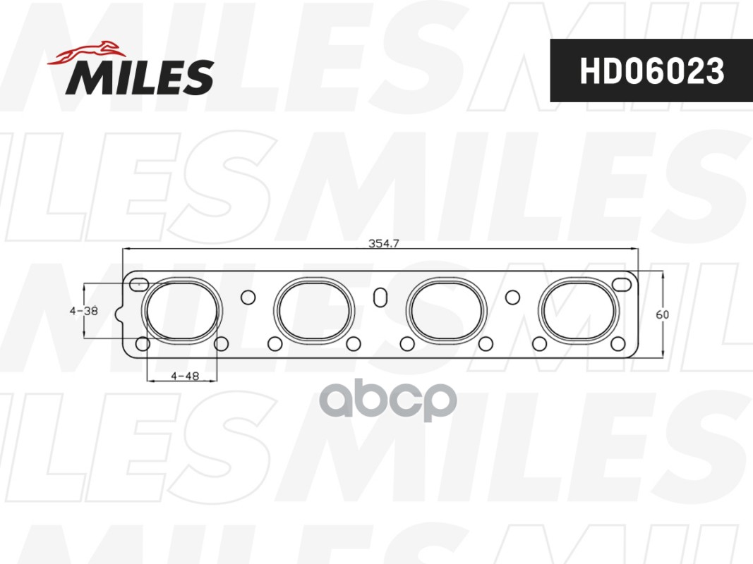 Прокладка выпуск.коллектора BMW 1(E87)/3(E90)/5(E90) 2.0 03-  HD06023 Miles арт. HD06023
