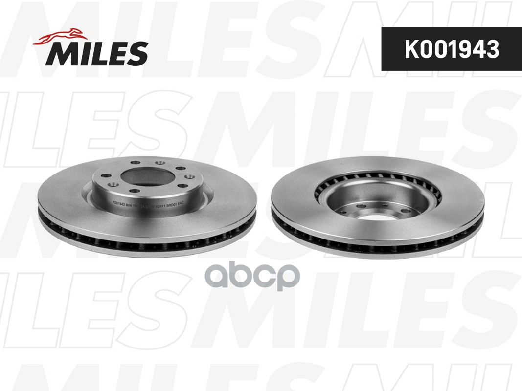 Диск тормозной  peugeot 308 ii 14- передний  K001943 Miles арт. K001943