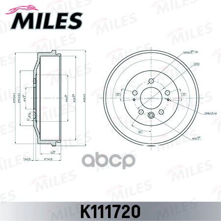 Барабан тормозной VW AMAROK K111720 Miles арт. K111720
