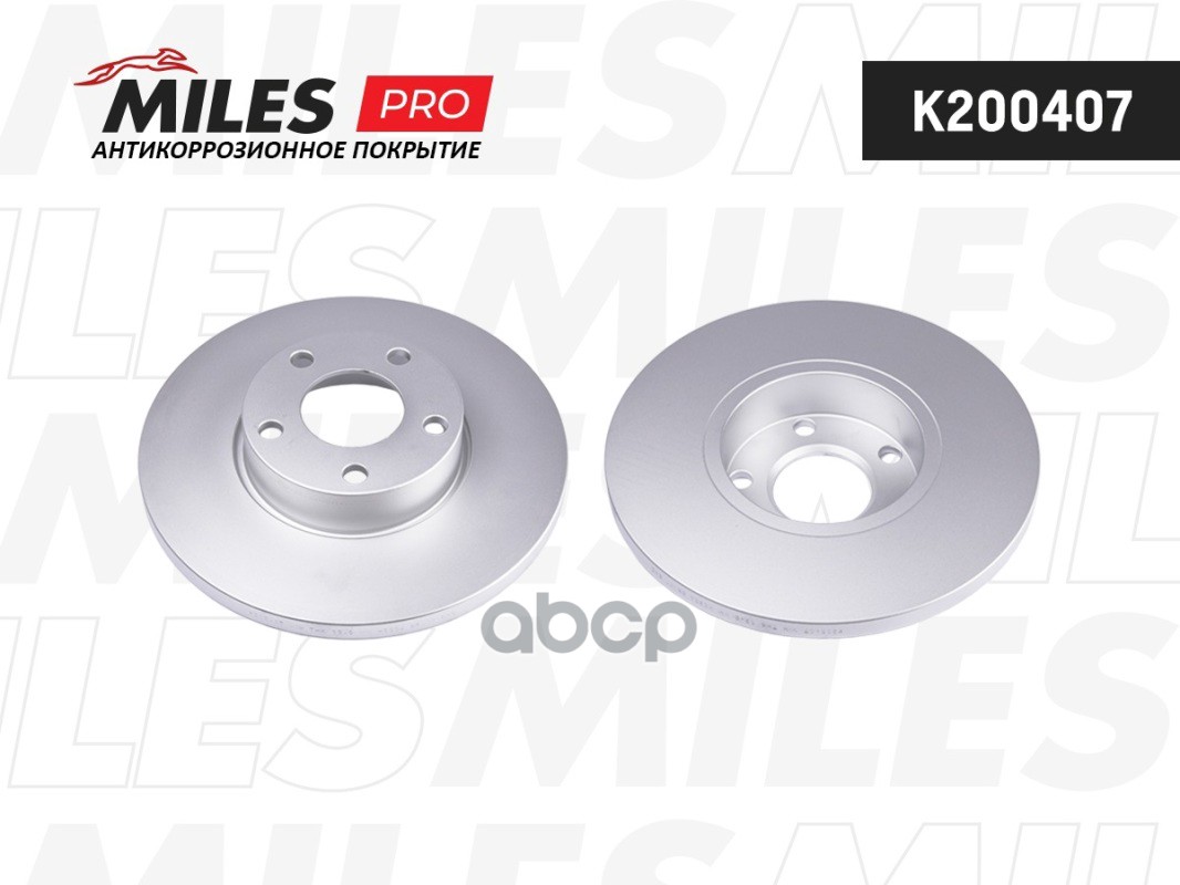 Диск тормозной (серия PRO с антикоррозионным покрытием) AUDI A100 9095/A4 9500/A6 9497 передний не вент.  K200407 Miles арт. ...