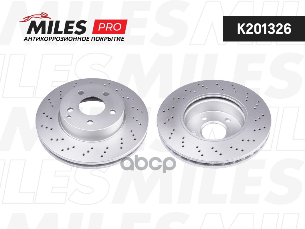 Диск тормозной (серия PRO с антикоррозионным покрытием) MERCEDES W204/W212 09- передний D295мм.с перфорацией  K201326 Miles а...