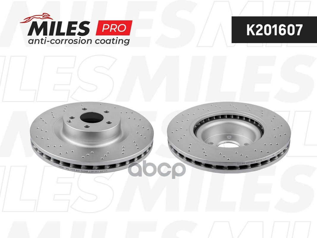 Диск тормозной (серия PRO с антикоррозионным покрытием) MERCEDES W221/C216/R230 передний D350мм.с перфорацией  K201607 Miles ...