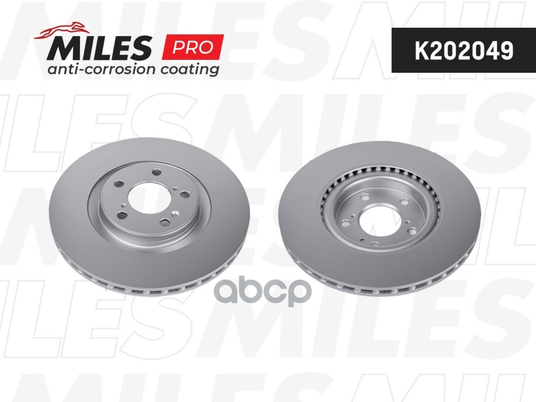 Диск тормозной передний вентилируемый Miles арт. K202049