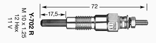 1065 / Y-702R Свеча Накаливания NGK арт. 1065