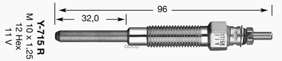 Свеча накаливания Y-715R 5376 NGK арт. 5376