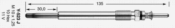 Свеча накаливания NO. 37 Y-523J NGK 6298 NGK арт. 6298