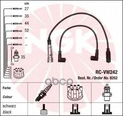 Комплект в/в проводов RC-VW242 NGK арт. 8262