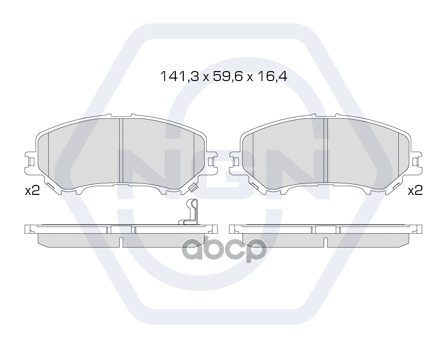 Колодки тормозные керамические  передние NISSAN Qashqai(J11) 13> NGN арт. 3501241