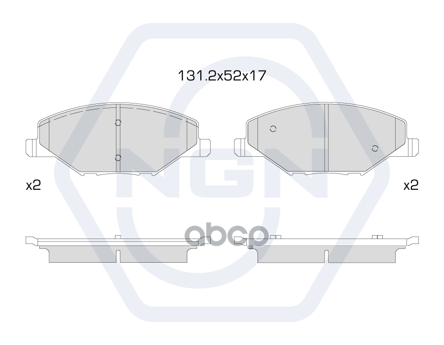 Колодки тормозные керамические  передние SKODA Fabia 11>  VW Polo Sedan 10> NGN арт. 3501263