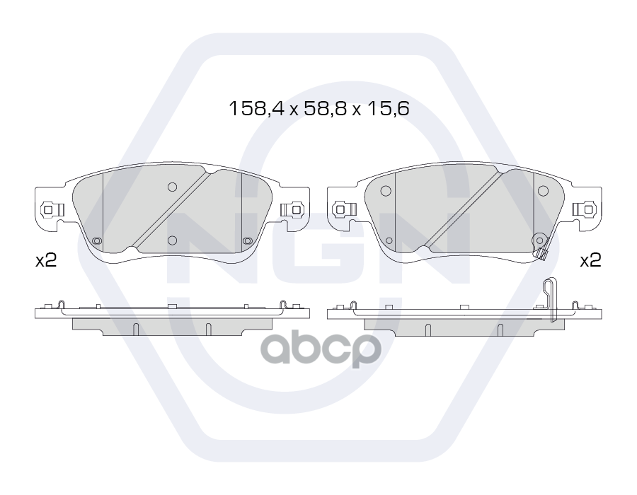Колодки тормозные керамические  передние INFINITI EX 08> / FX(S51) / G(V36) 06> NGN арт. 3501265