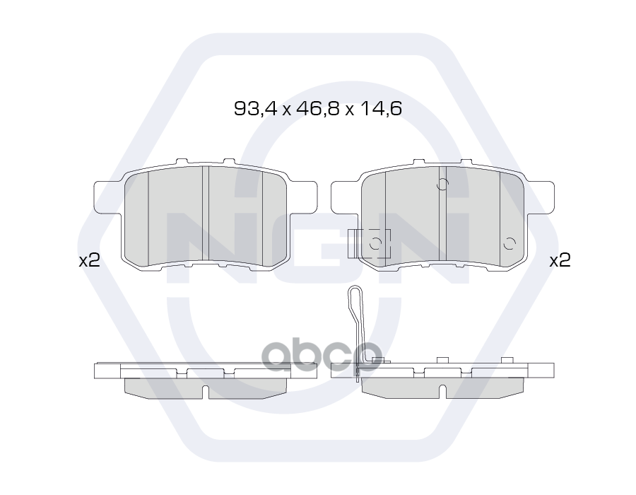 Колодки Тормозные Керамические  Задние Honda Accord Viii 08> NGN арт. 3501286