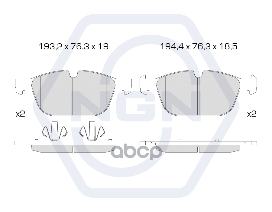 Колодки тормозные керамические  передние VOLVO XC60 08> / XC90 I 02> NGN арт. 3501303