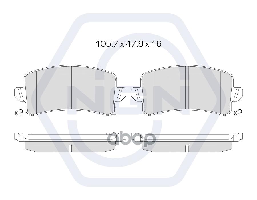 Колодки тормозные керамические  задние HAVAL Jolion 21> NGN арт. 3502291