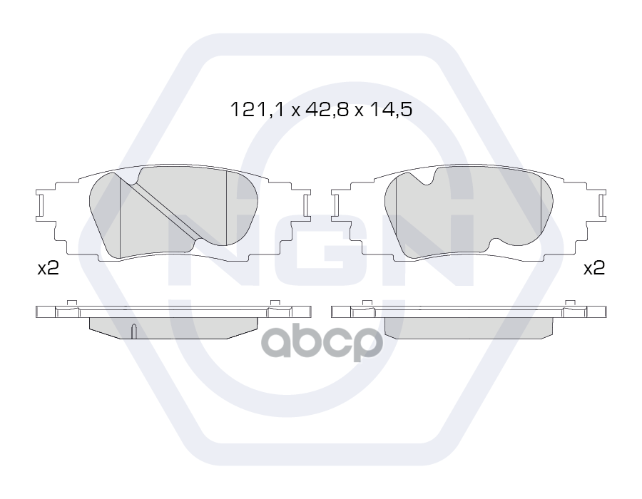 Колодки тормозные керамические  задние TOYOTA C-HR 16> / Camry(V70) 17> / RAV 4 V 18>  LEXUS ES 18> NGN арт. 3502498