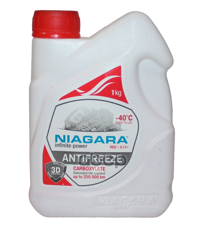 Антифриз G12+ Ниагара Готовый (Красный) 1 Л. Niagara 001001001006 NIAGARA арт. 001001001006