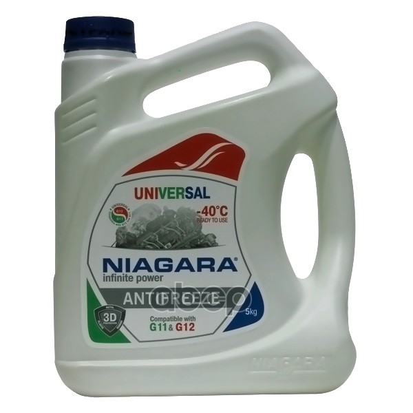 Антифриз 5Kg Универсальный Совместим С G11 И G12 Niagara 001001005011 NIAGARA арт. 001001005011