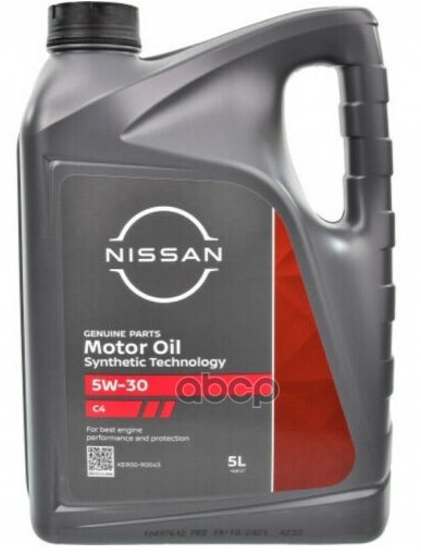 NISSAN Масло моторное синтетическое Motor Oil DPF 5W-30, 5л KE900-90043 (KE90090043R)