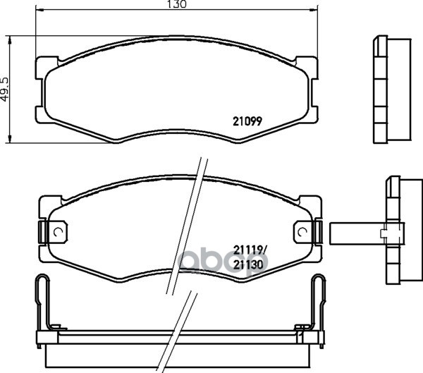 Колодки Тормозные Дисковые | Перед | (Pf-2105) NISSHINBO арт. NP2055