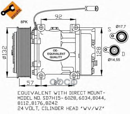 Компрессор Кондиционера Volvo Truck  Fh 12 93- 32412 NRF арт. 32412