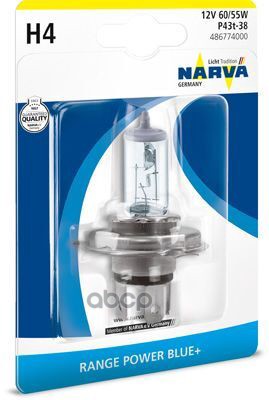 Лампа H4 RPB+ 12V 60/55W P43t-38 NVA B1 Narva арт. 486774000