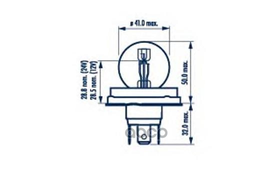 Лампа 24V R2 55/50W P45t Narva 1 Шт. Картон 49321 Narva арт. 49321