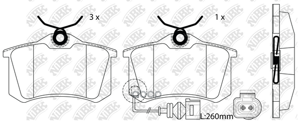 Колодки тормозные дисковые зад NiBK арт. PN0019W