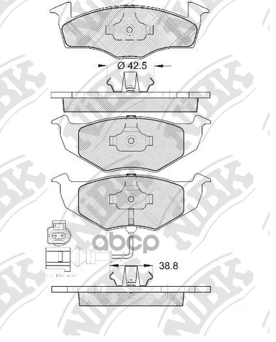 Колодки тормозные дисковые SKODA FABIA 1.2 2007 - 2014  SKODA FABIA 1.4 2007 - 2014  SKODA FABIA 1.6 NiBK арт. pn0113w
