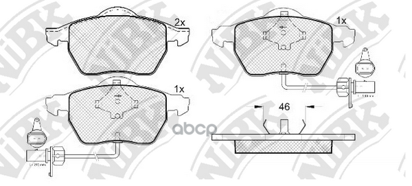 Колодки тормозные дисковые (с датчиком износа) AUDI A4 (B5-B7), A6 (C5-C6), VW PASSAT (3B_) PN0188W NiBK арт. PN0188W