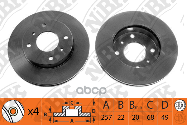 Диск тормозной NiBK арт. RN1039