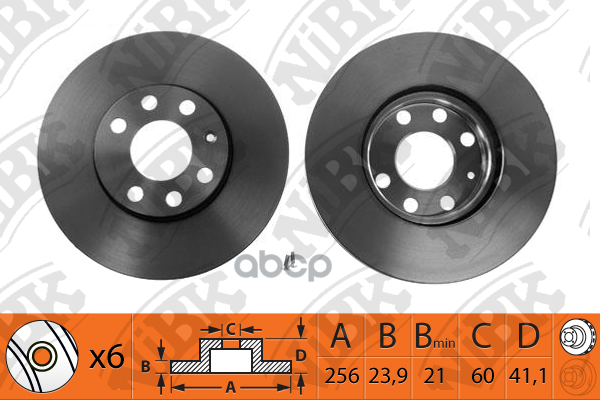 Диск Тормозной Передний Opel Astra G 1.2-2.0 98-05 D256мм Rn1110 NiBK арт. RN1110