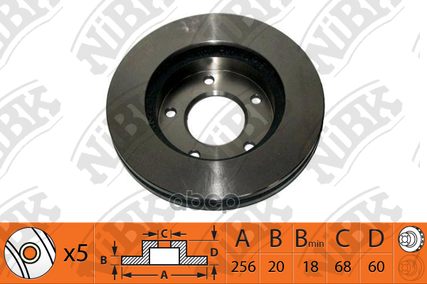 Диск тормозной передн. TO Cressida euro 2.2/2.4L 89-92  Crown Comfort/Taxi 2.0L GXS10 95-96  2.4L YX NiBK арт. rn1301