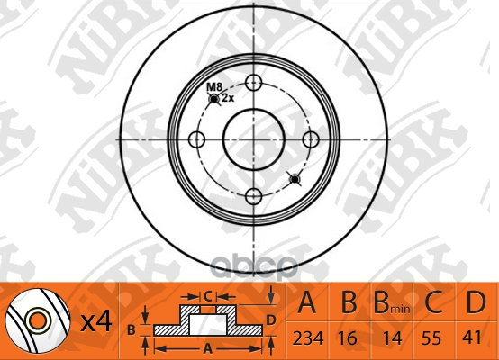 Диск тормозной NiBK арт. RN1481