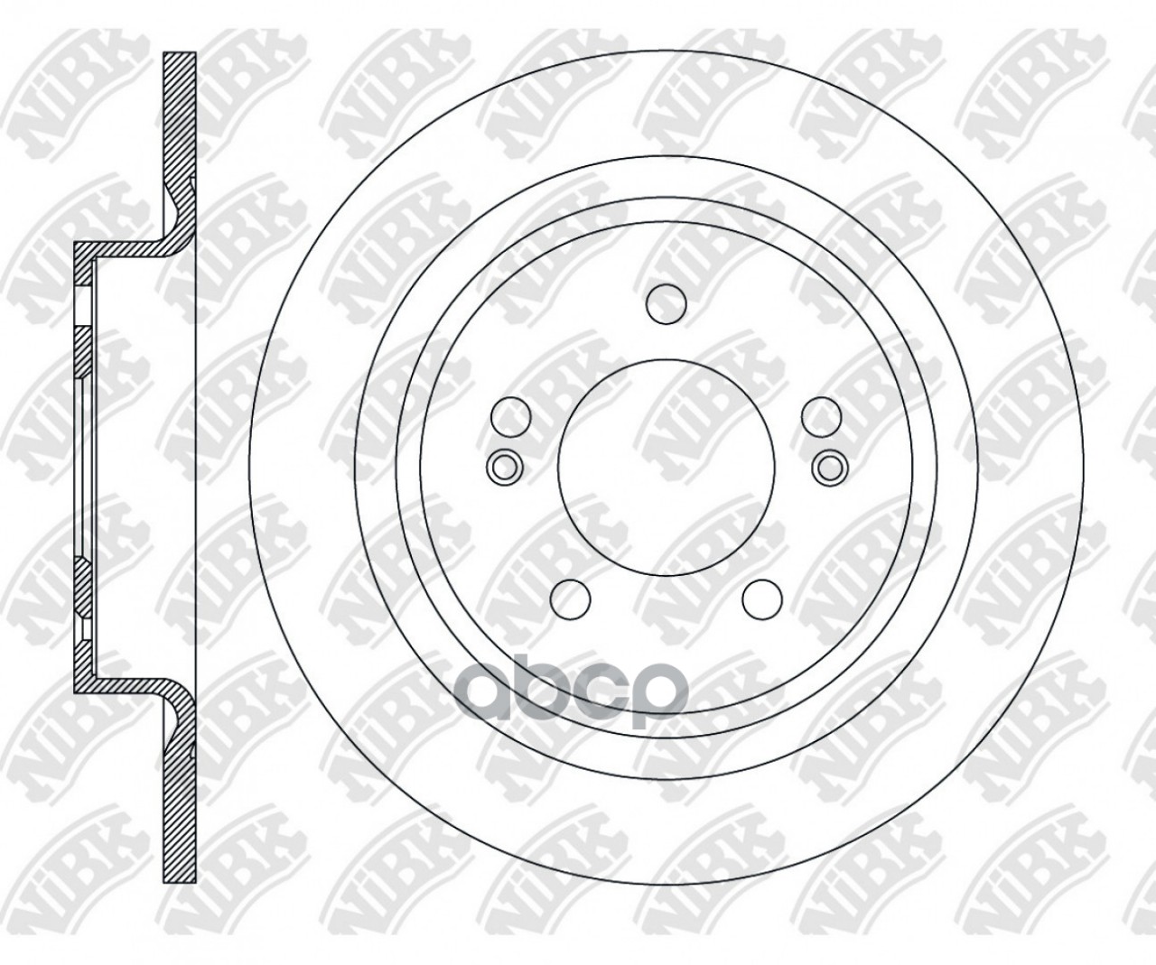 Диск тормозной задний вентилируемый NiBK арт. RN2642