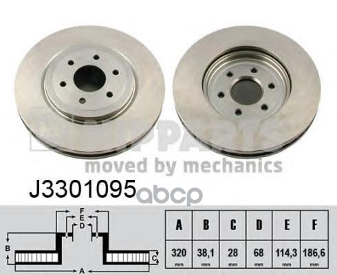 Диск Тормозной Передний/Nissan Pathfinder Apv 2005-0 Nipparts арт. J3301095