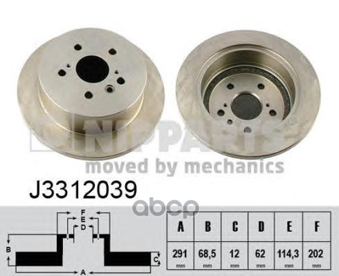 Диск Торм Toyota Previa  Avensis Verso Nipparts арт. j3312039