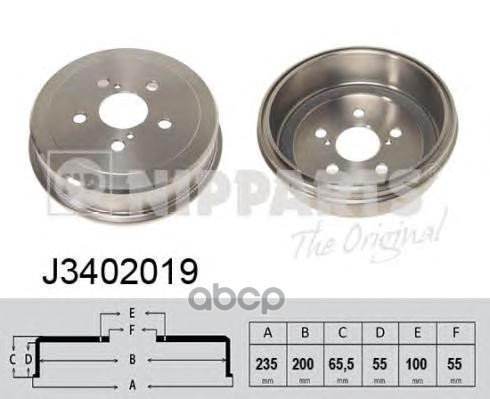 Nipparts Барабан Тормозной Toyota Carina 93-97 Бар Nipparts арт. J3402019
